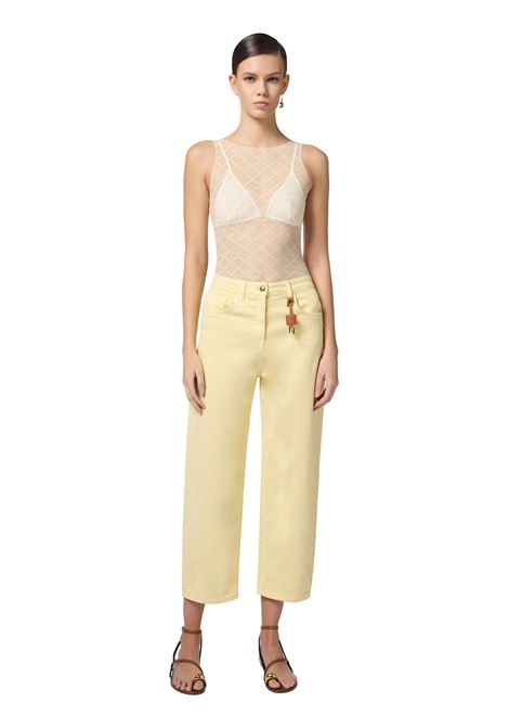Dyed cotton jeans with logo charm ELISABETTA FRANCHI | Trousers | PJ87D51E2DC7